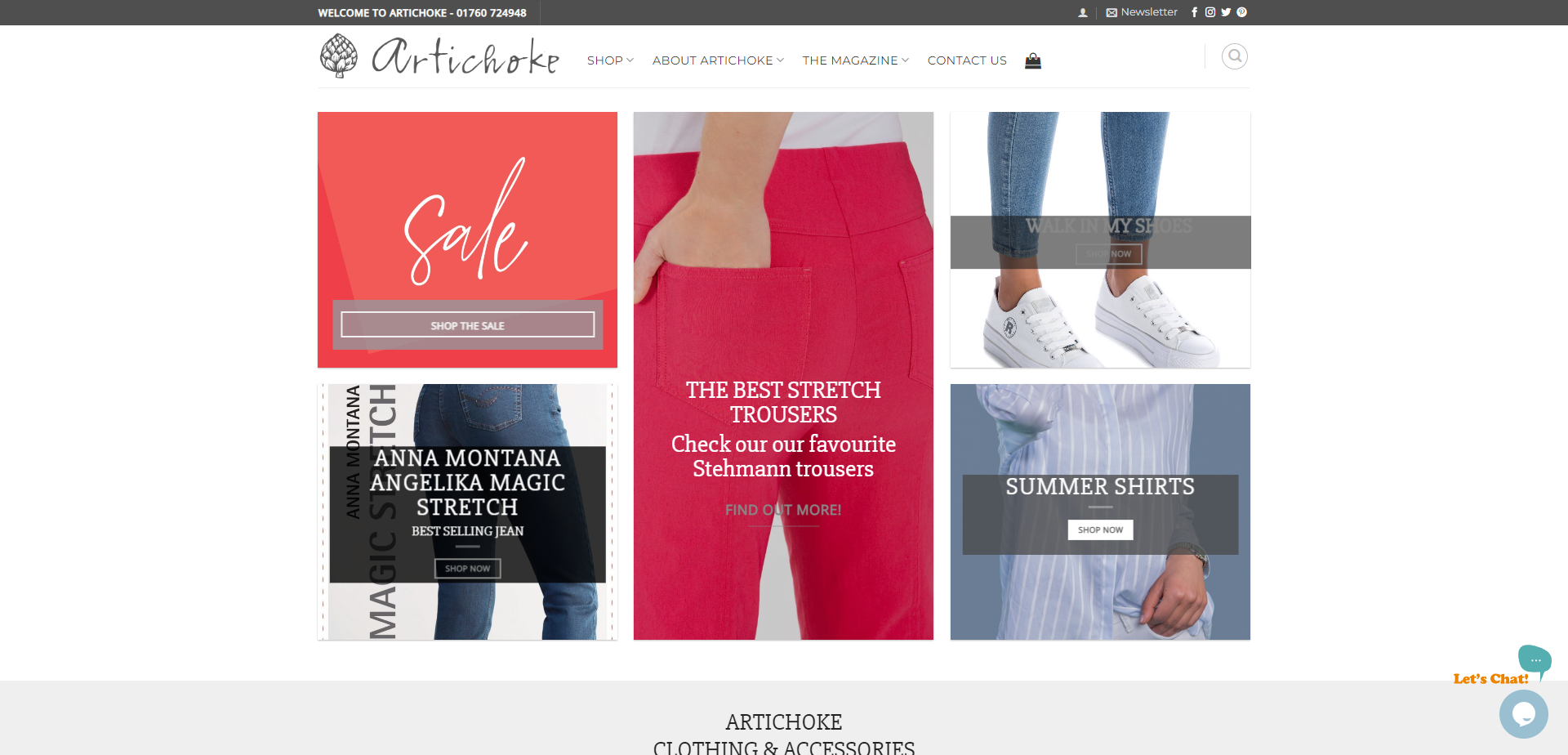 Landing Page for Artichoke Collection