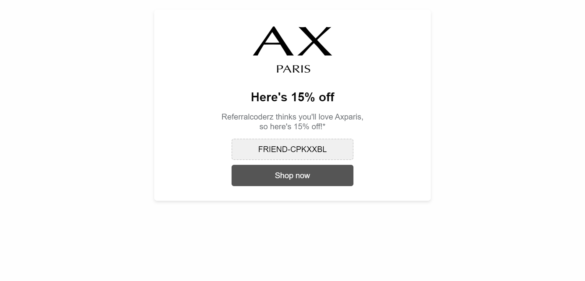 Referral Landing Page for Axparis