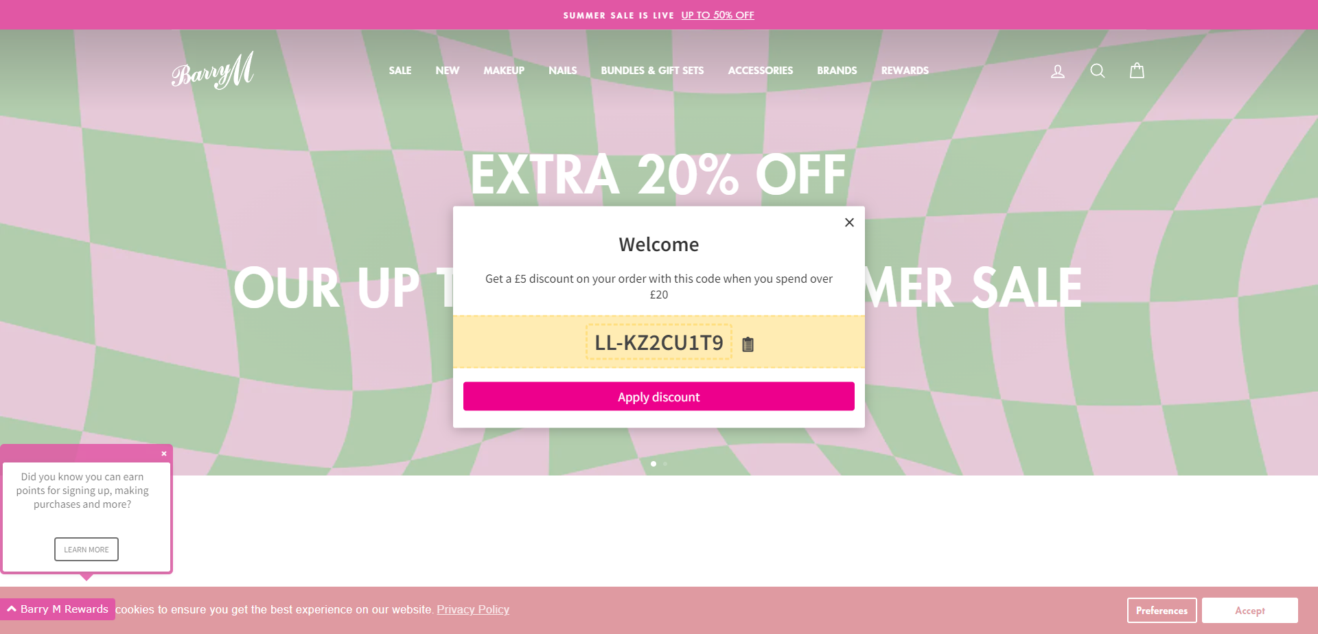 Referral Landing Page for Barry M Cosmetics