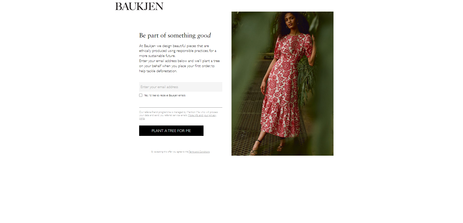 Landing Page for Baukjen