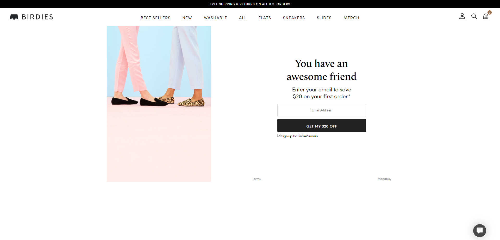 Referral Landing Page for Birdies