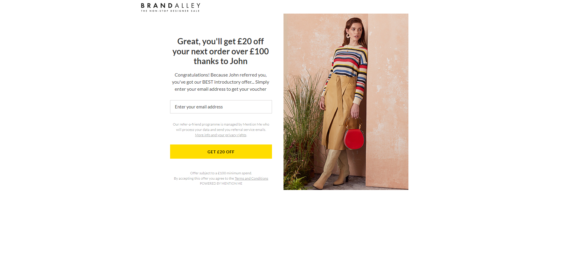 Landing Page for Brandalley