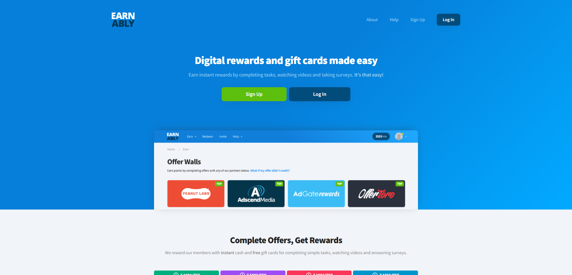 Landing Page for Earnably