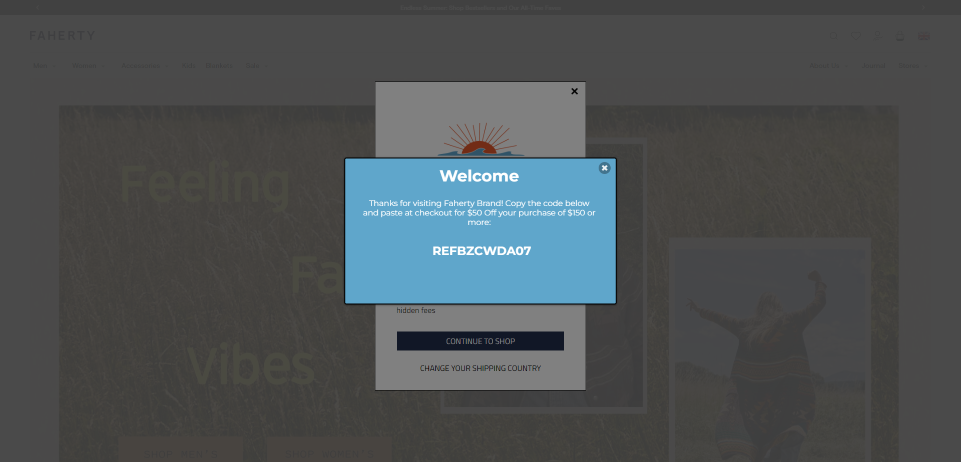 Landing Page for Faherty