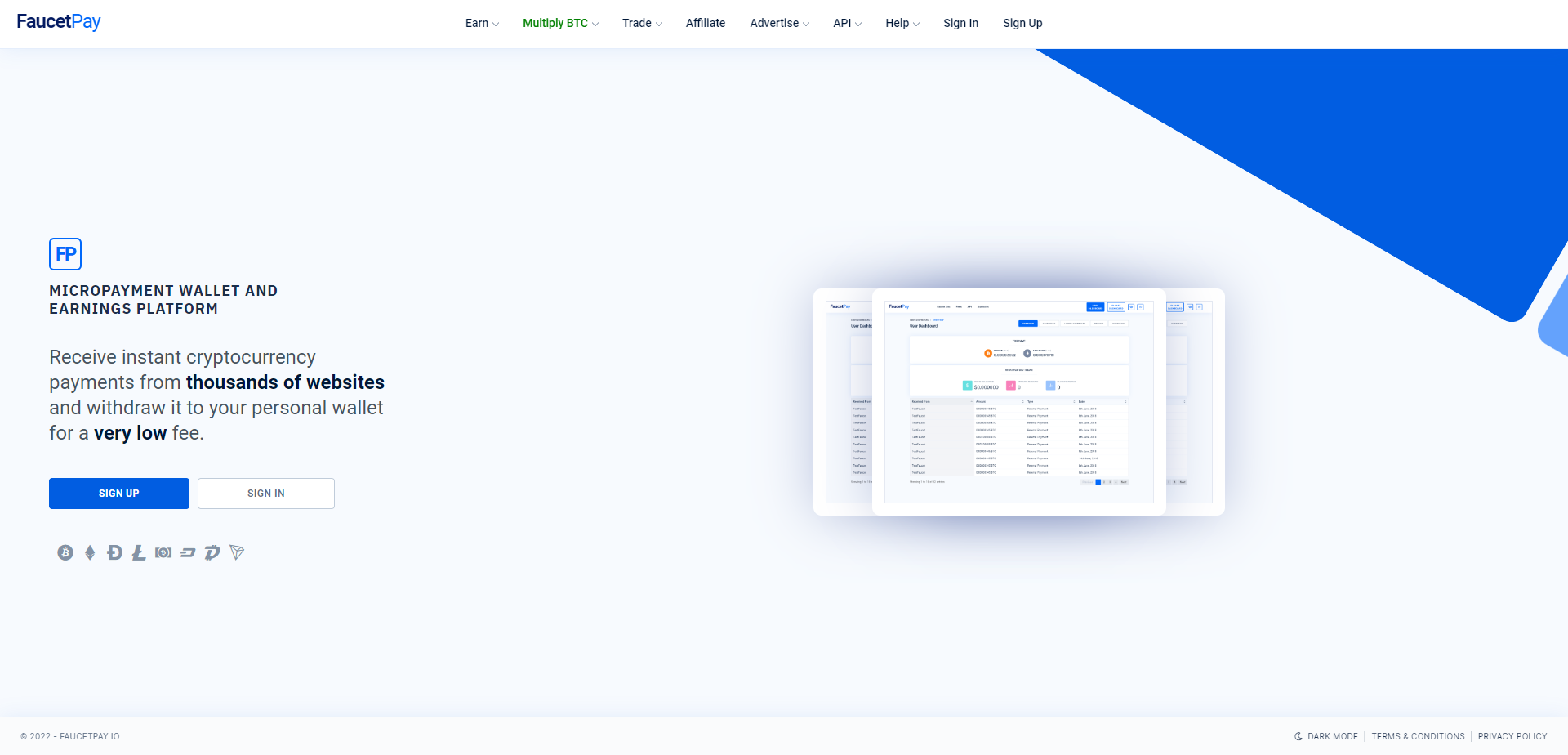 Landing Page for Faucetpay