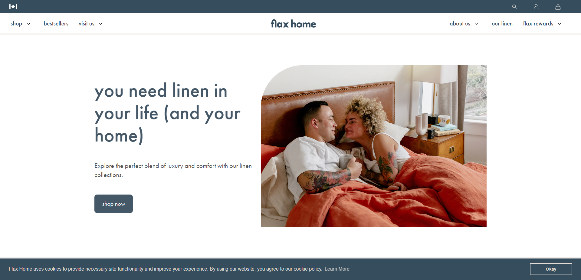 Landing Page for Flax Home