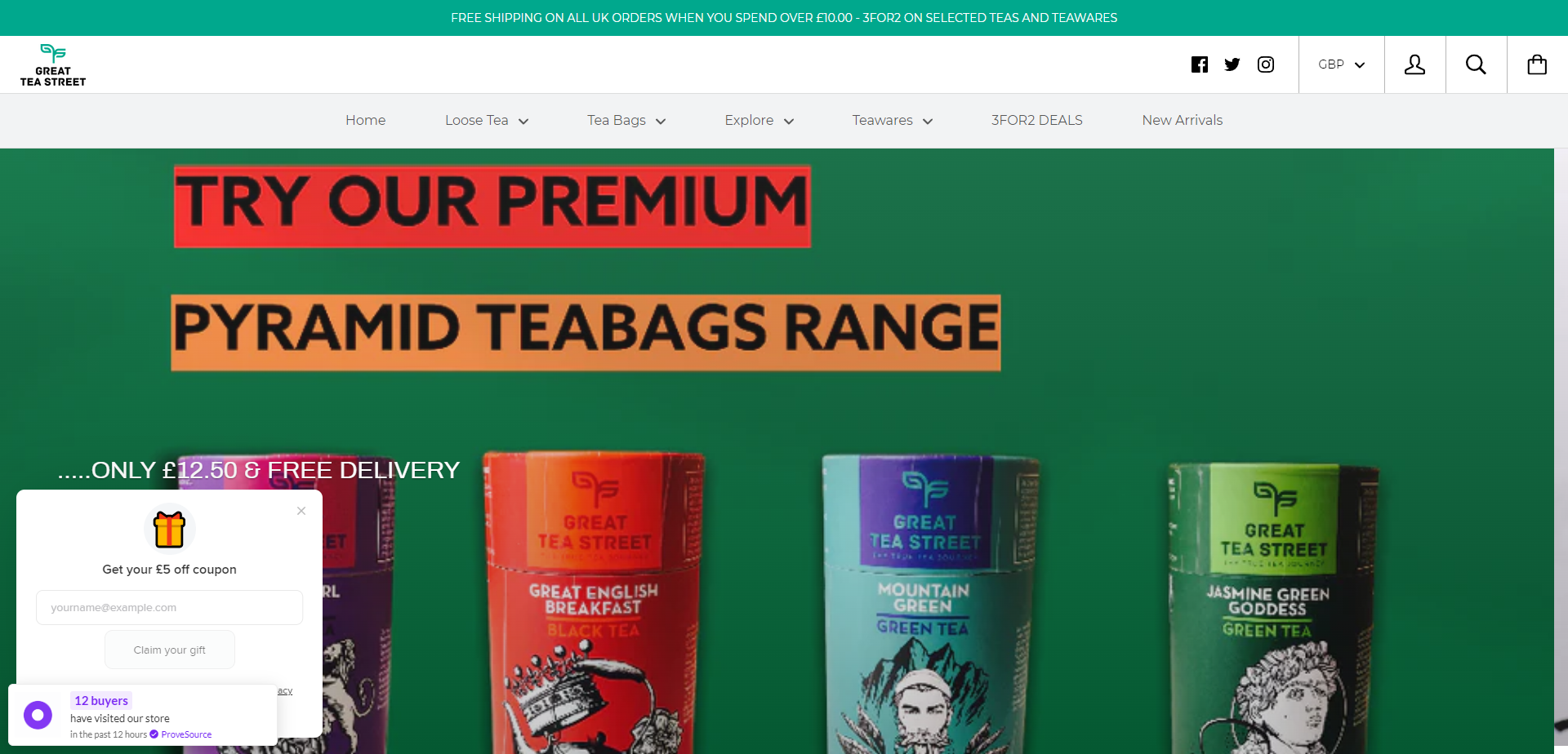 Referral Landing Page for Great Tea Street