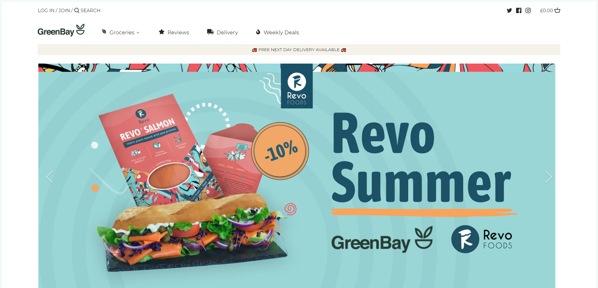Landing Page for Green Bay Supermarket