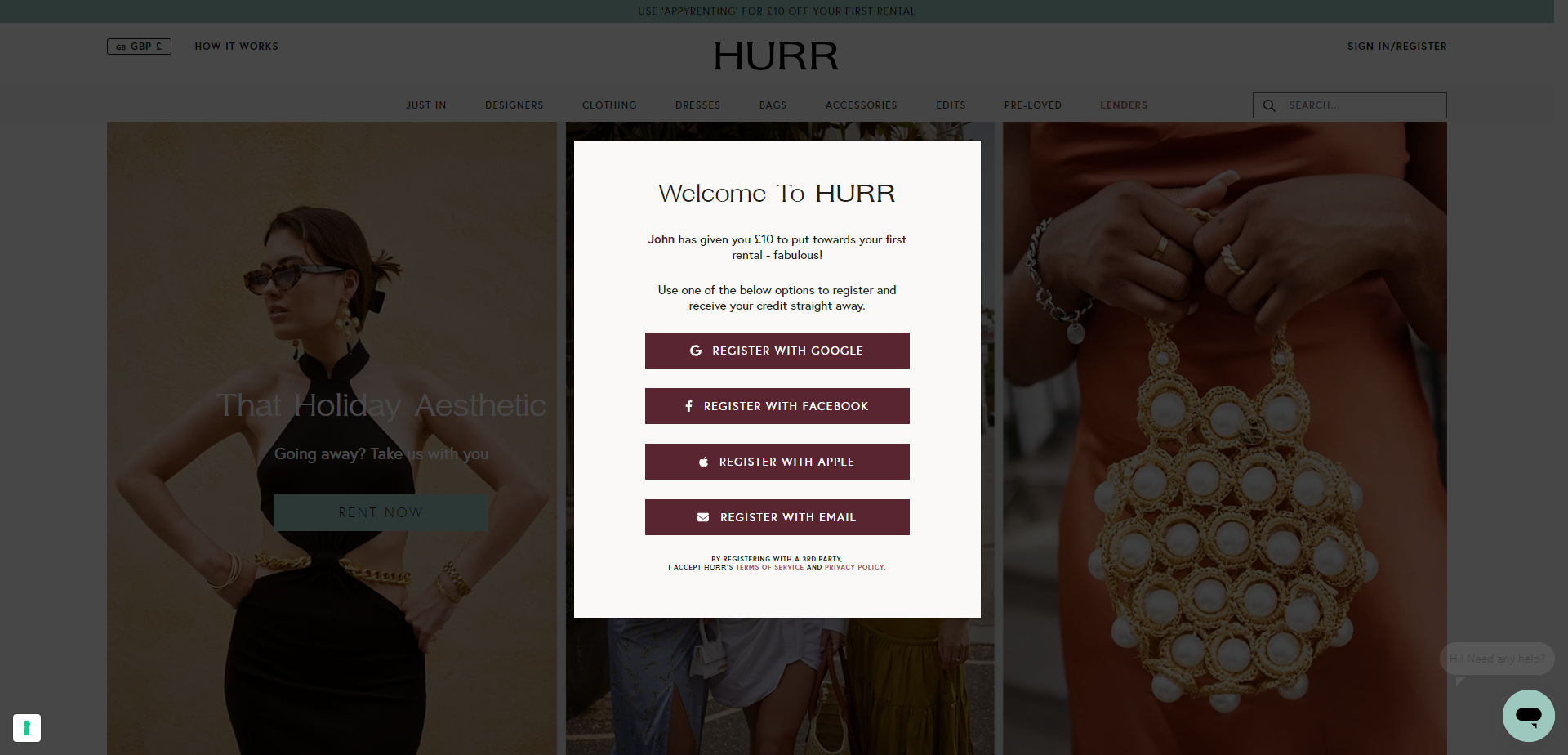 Referral Landing Page for Hurr Collective