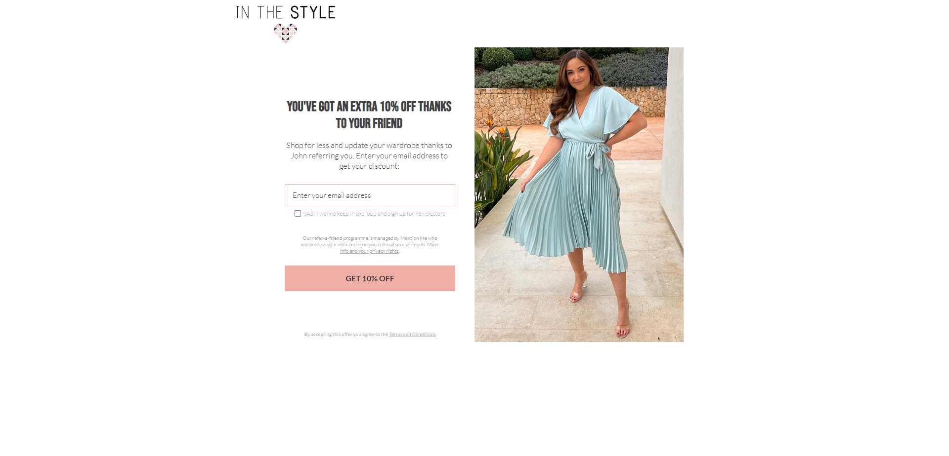 Landing Page for In The Style