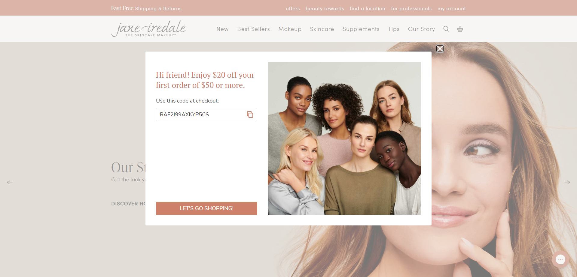 Referral Landing Page for Jane Iredale