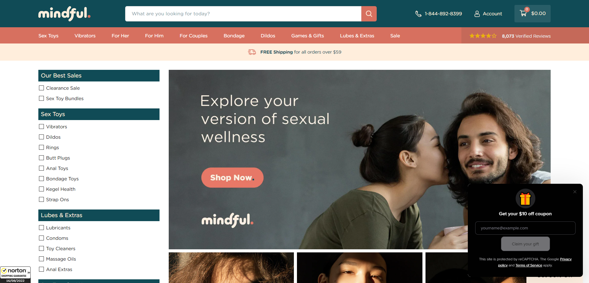 Landing Page for Just Mindful