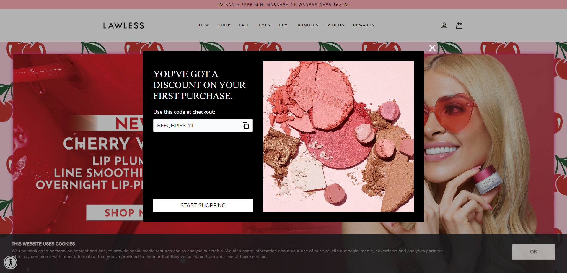 Referral Landing Page for Lawless Beauty