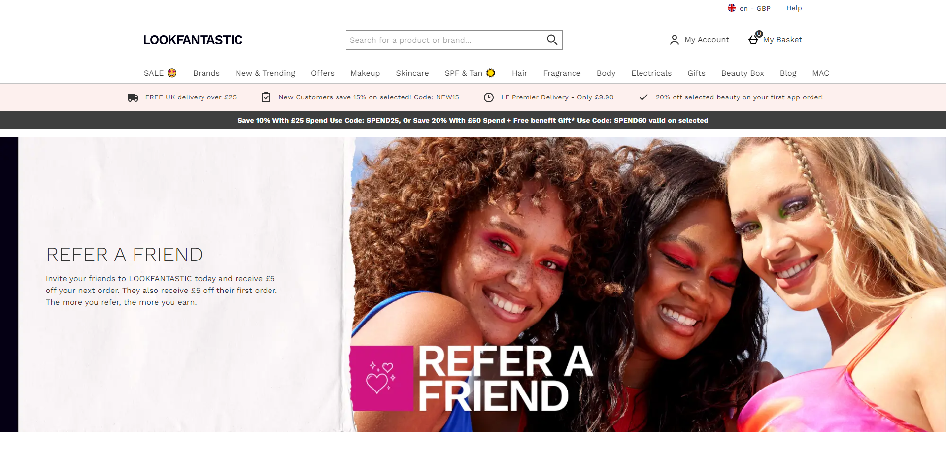 Referral Landing Page for Look Fantastic