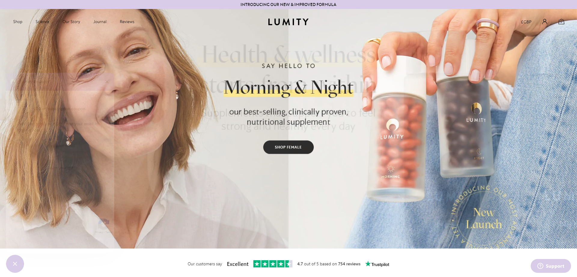 Landing Page for Lumity Life
