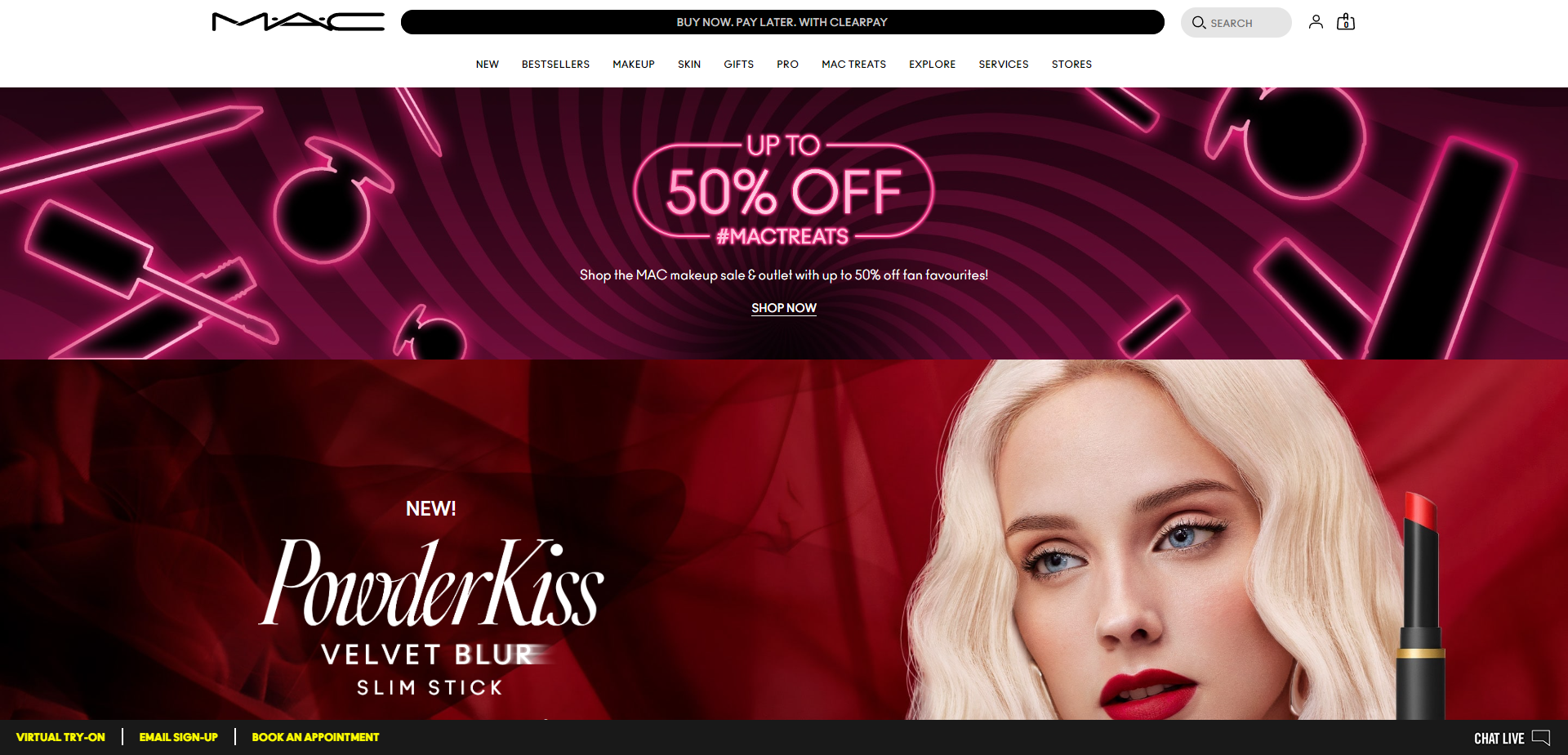 Referral Landing Page for Mac Cosmetics
