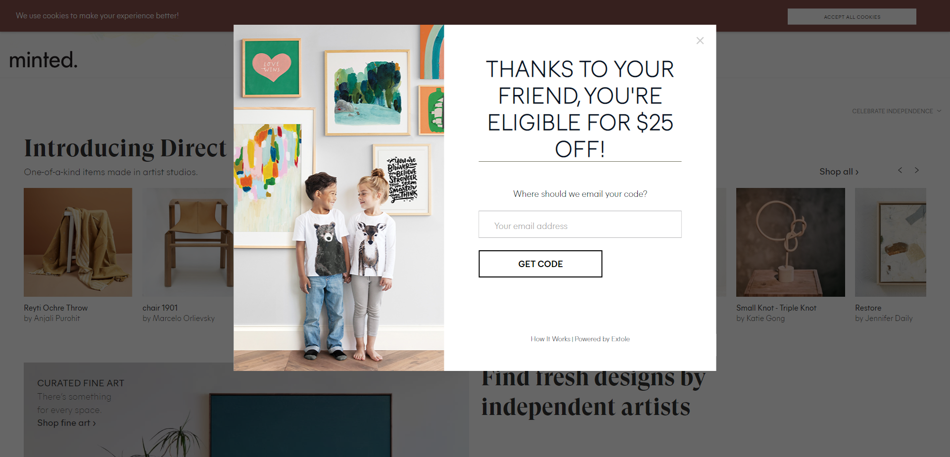 Referral Landing Page for Minted