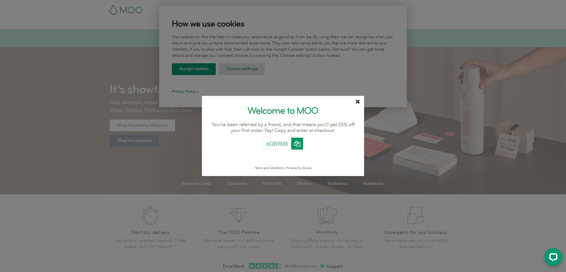 Referral Landing Page for Moo
