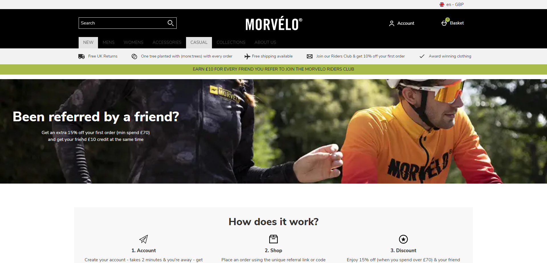 Referral Landing Page for Morvelo
