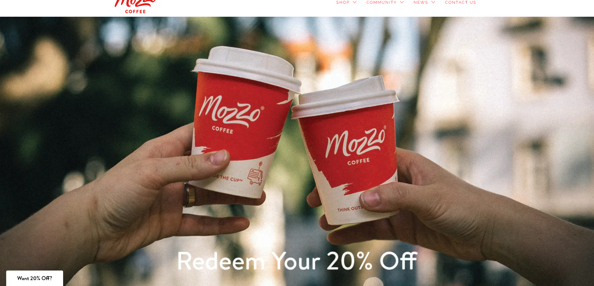 Landing Page for Mozzo Coffee