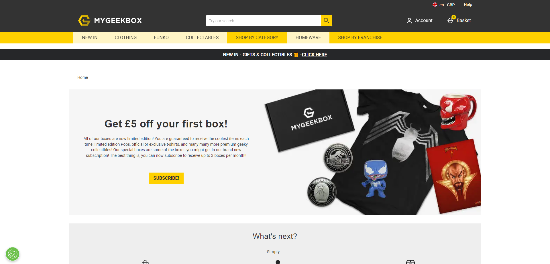 Landing Page for MyGeekBox