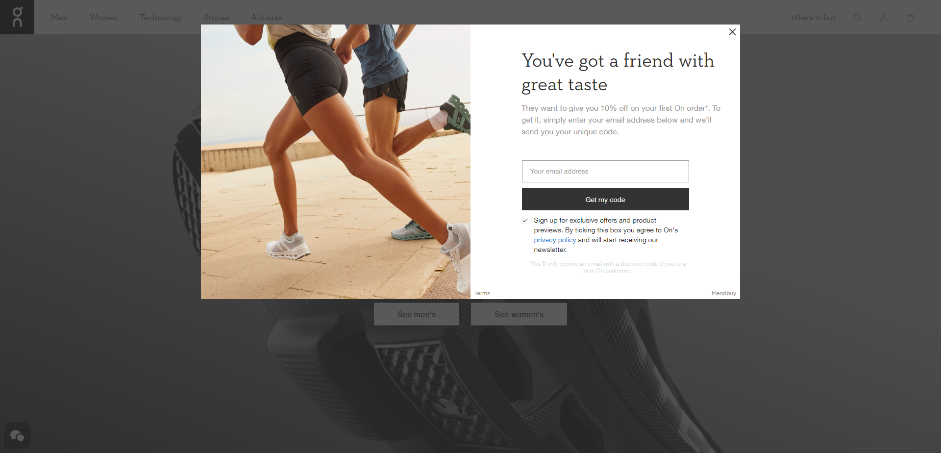 Landing Page for On-Running