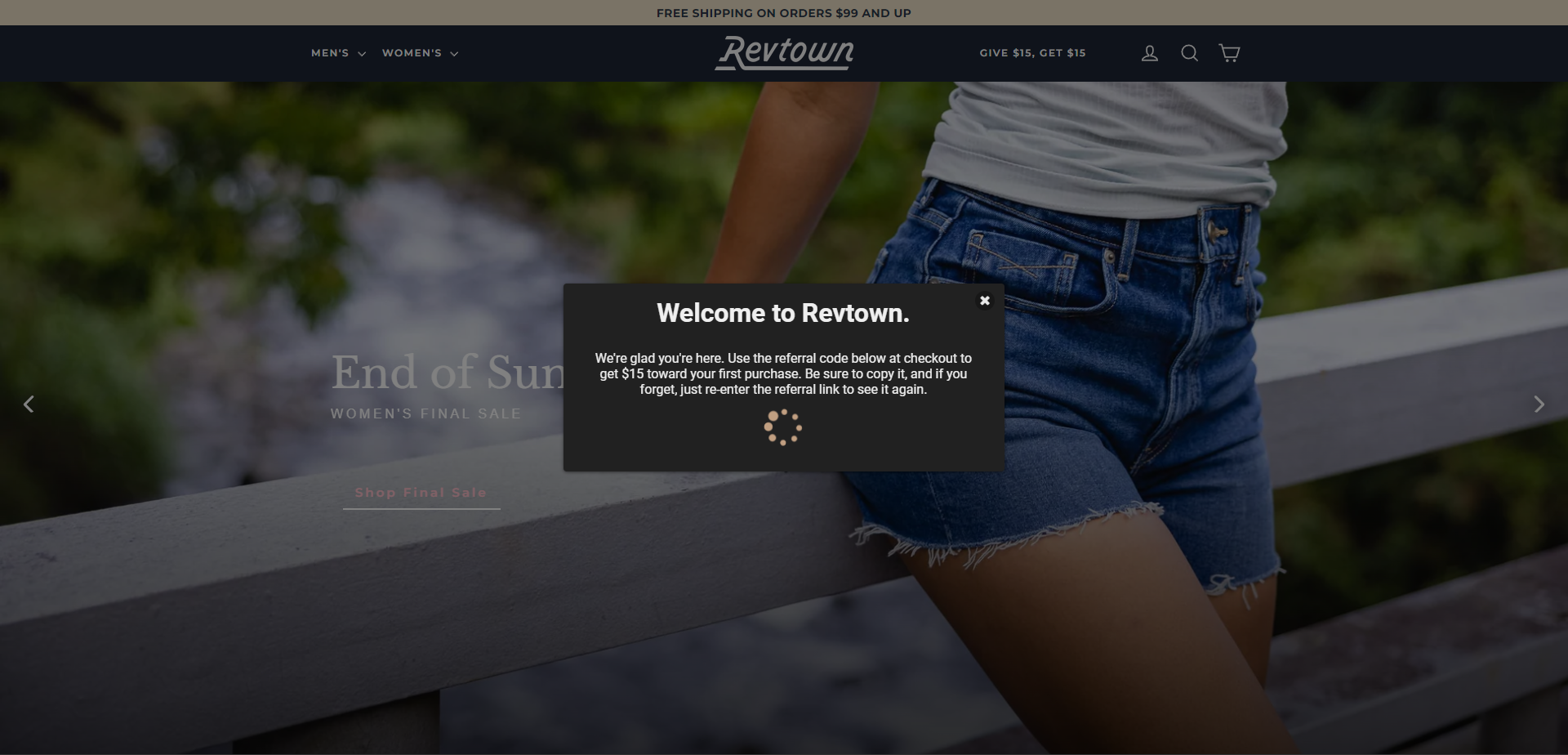 Referral Landing Page for Revtown