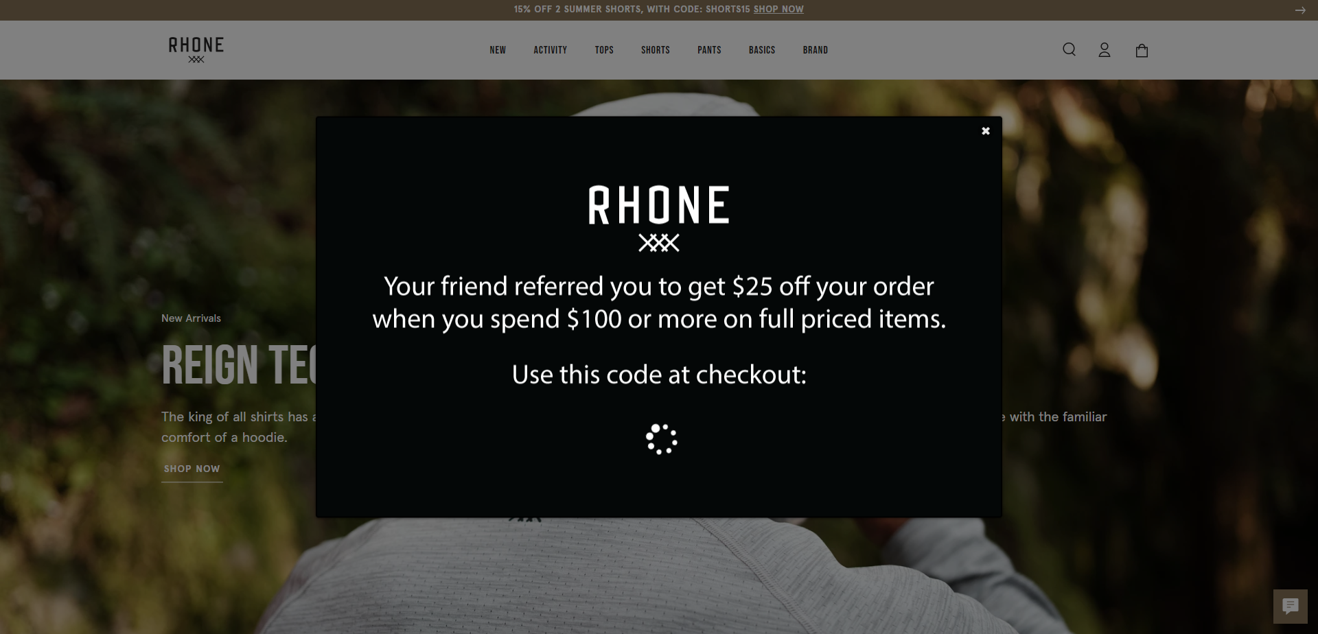Referral Landing Page for Rhone