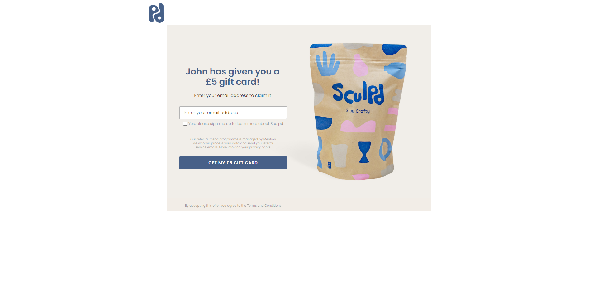 Landing Page for Sculpd