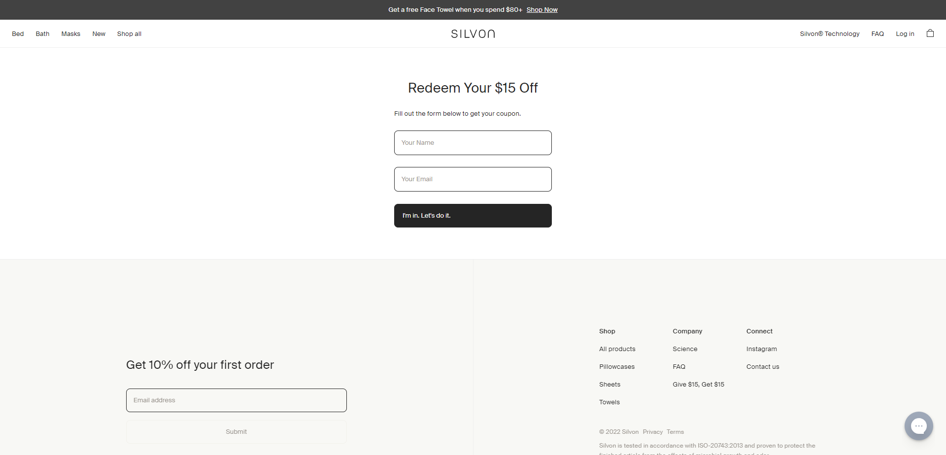 Landing Page for Silvon