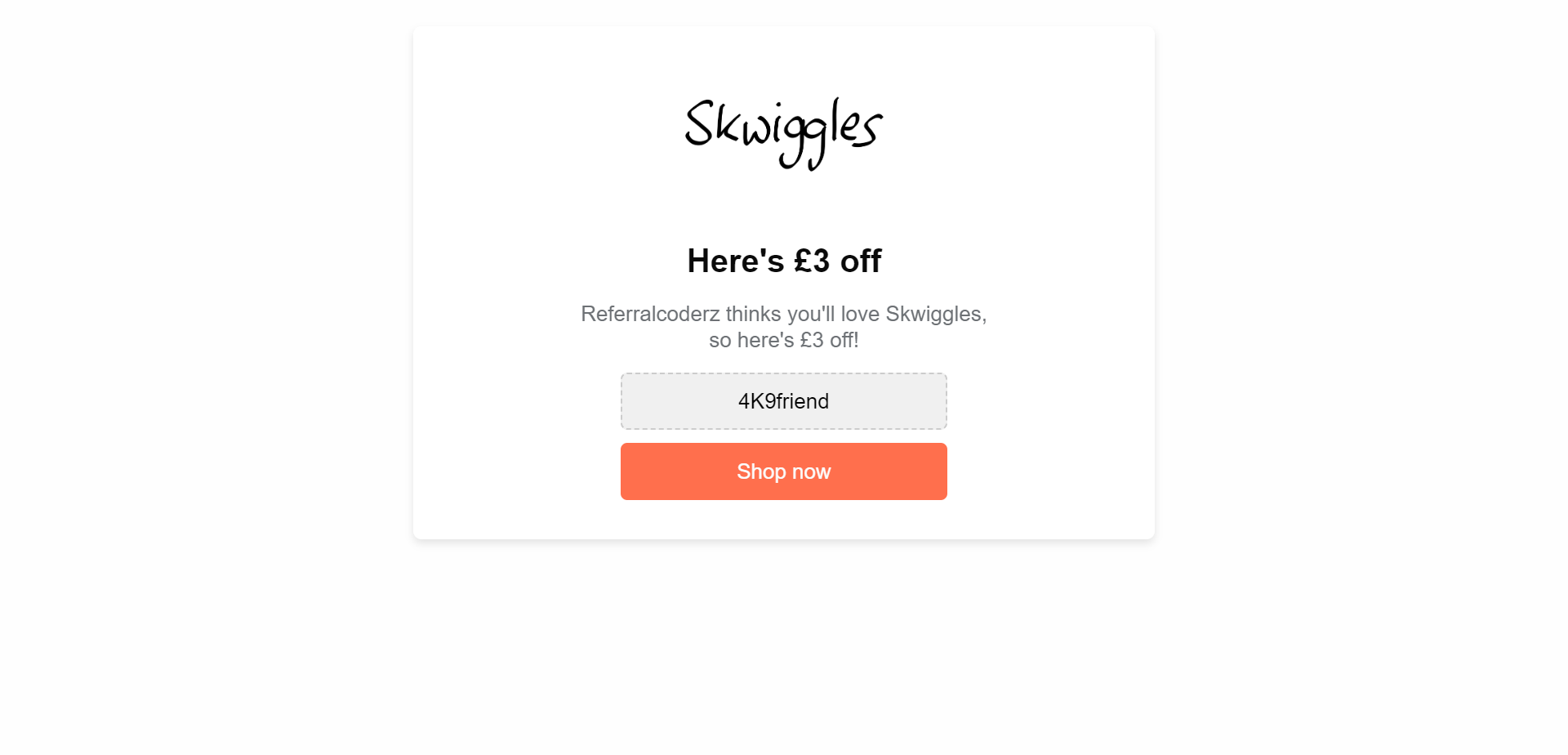Referral Landing Page for Skwiggles