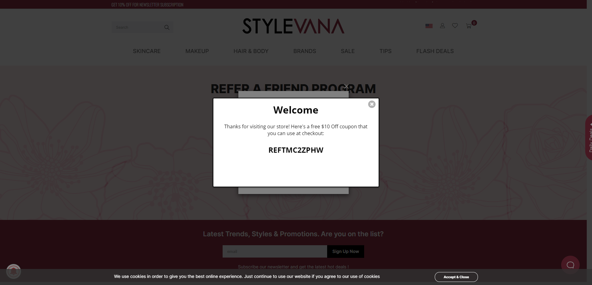 Landing Page for Stylevana