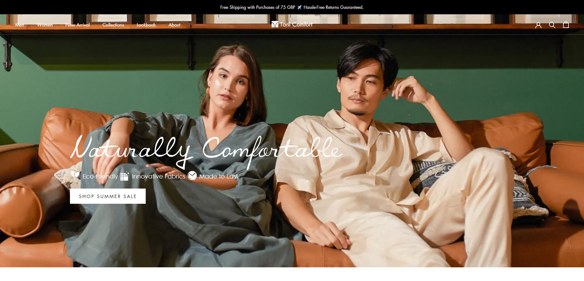 Landing Page for Tani Comforts