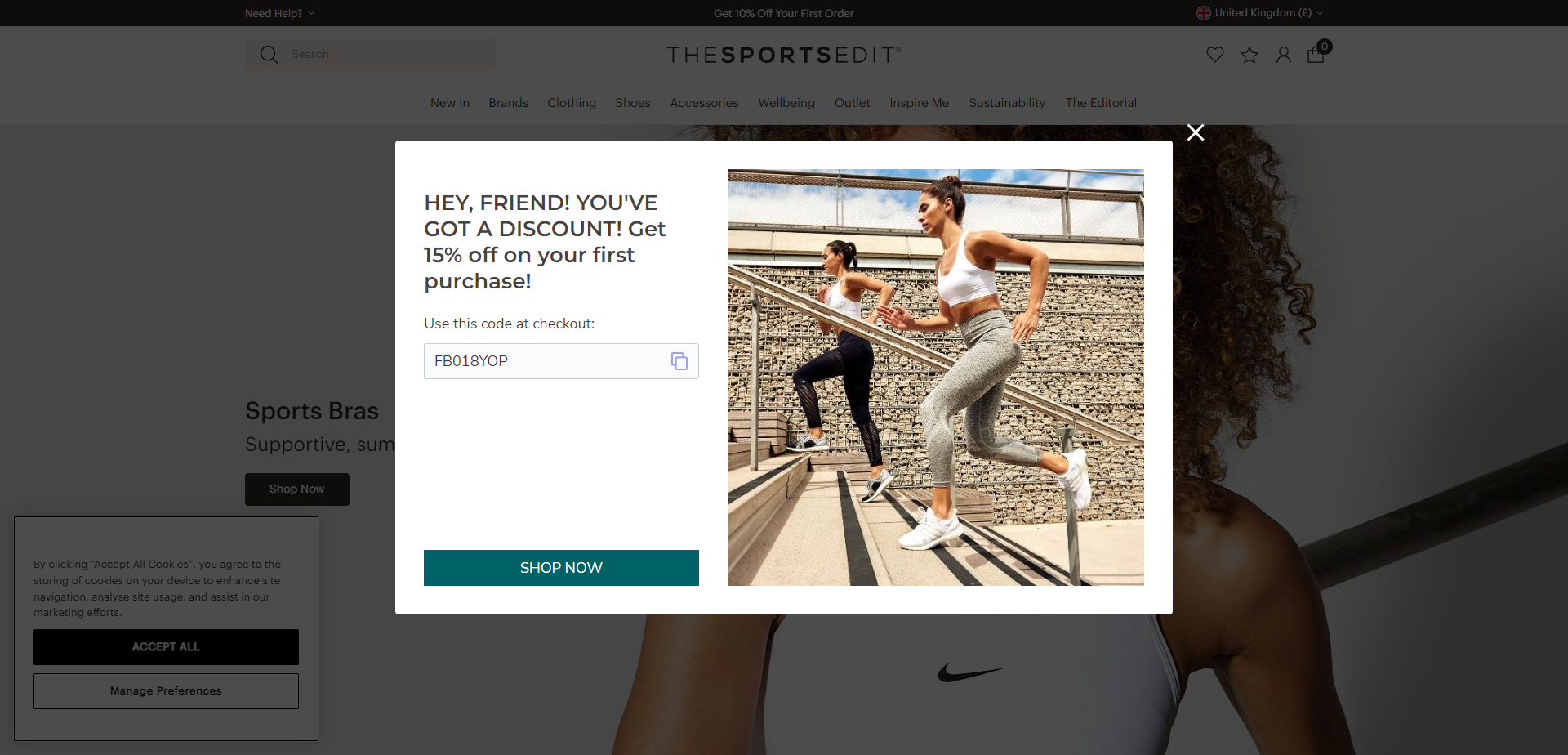 Referral Landing Page for The Sports Edit