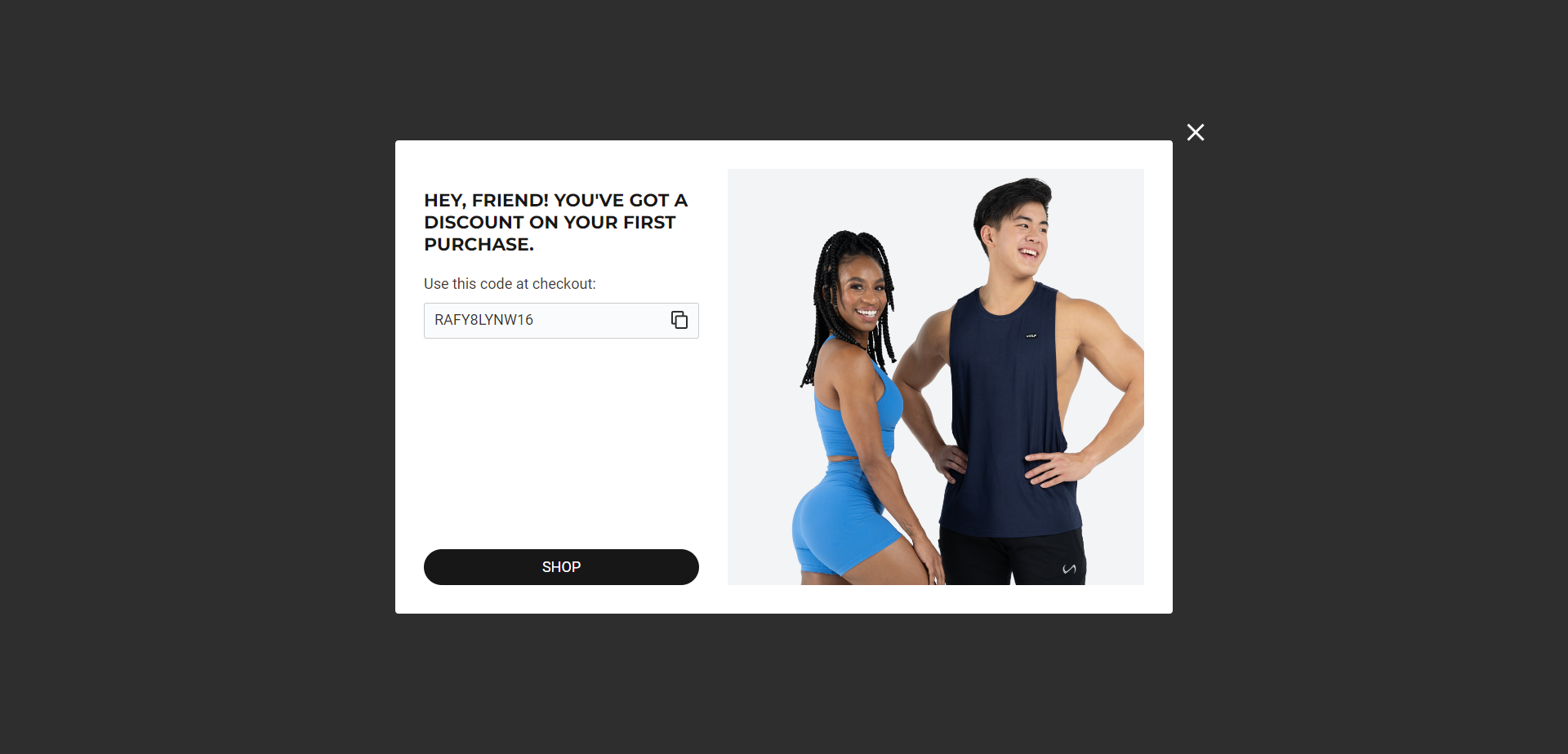 Referral Landing Page for TLF Apparel