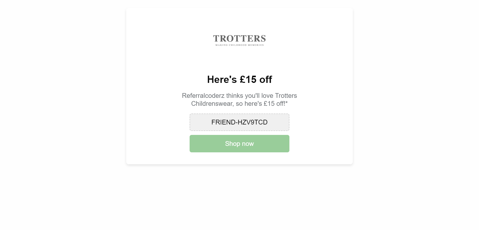 Referral Landing Page for Trotters