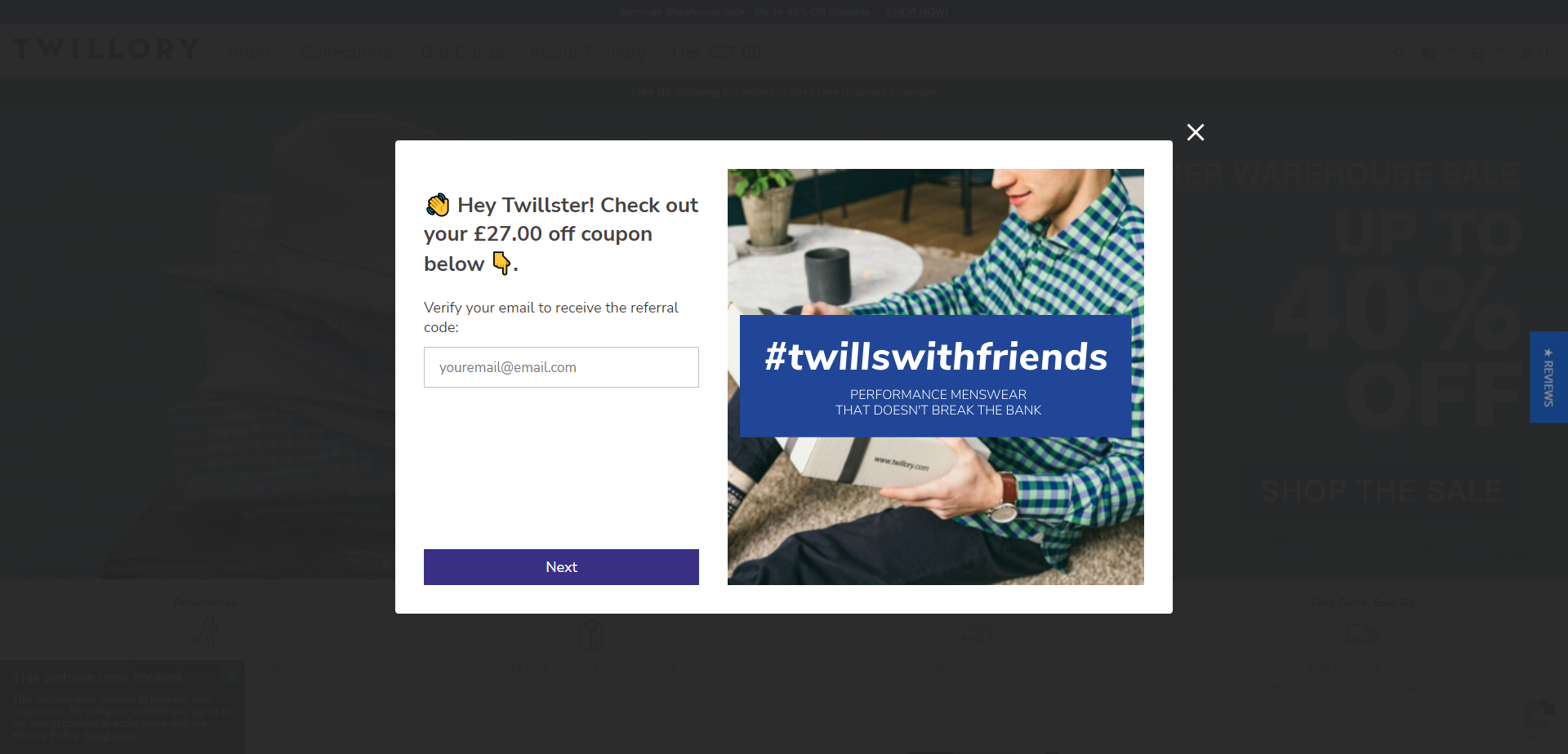 Referral Landing Page for Twillory
