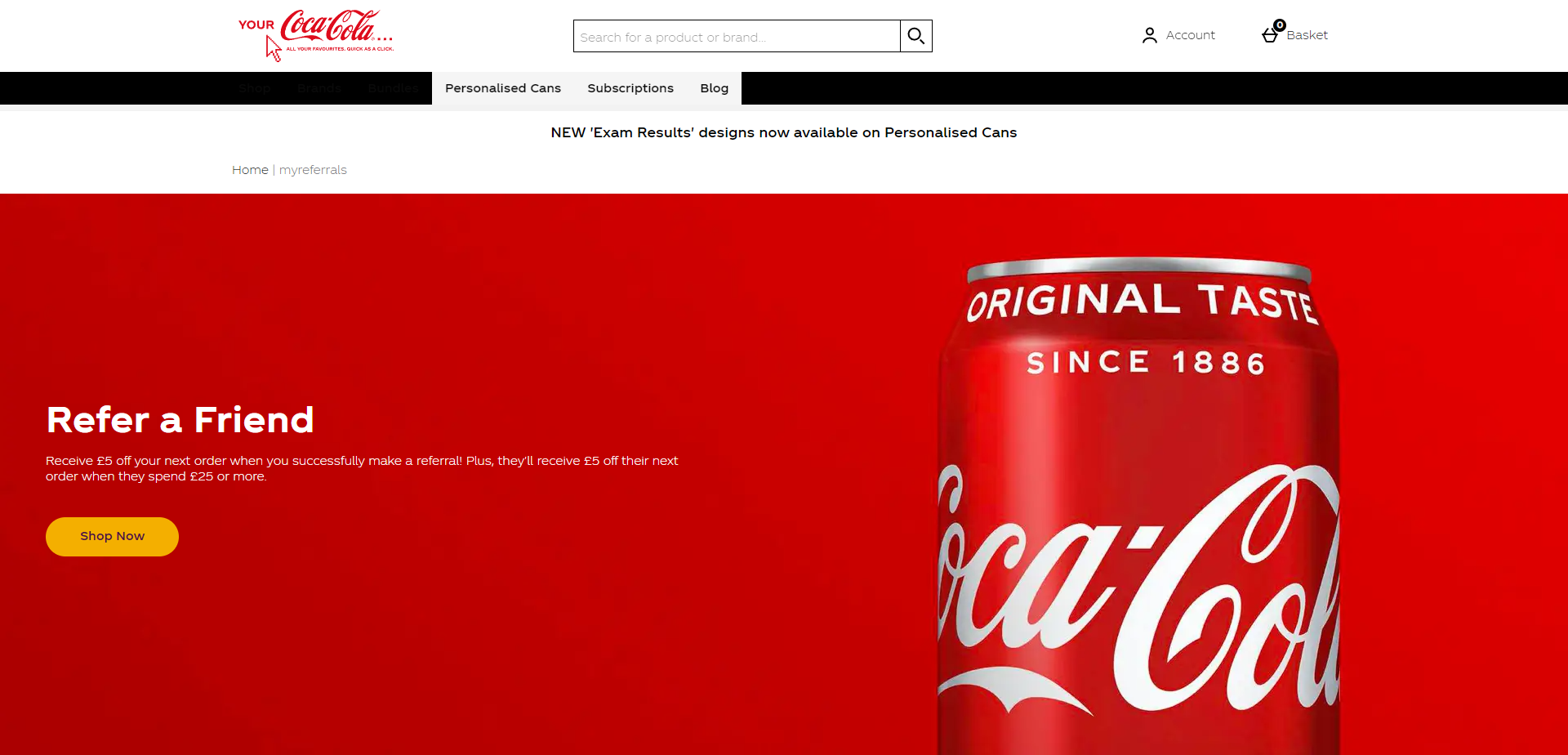 Referral Landing Page for Your Coca-Cola